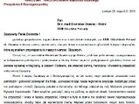 61  61.	List nadesłany z Londynu od Małżonki ostatniego Prezydenta II Rzeczypospolitej Pani Karoliny Kaczorowskiej na XXIII posiady.